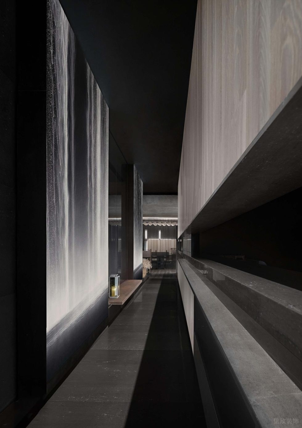 深圳羅湖簡雅日料餐廳過道裝修設(shè)計(jì)