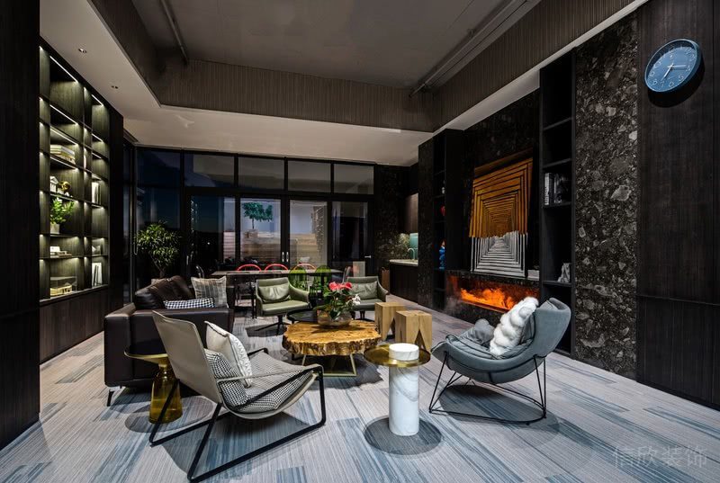 深圳南山卓越前海壹號(hào)公司現(xiàn)代簡(jiǎn)約原木風(fēng)格裝修設(shè)計(jì)方案 休息室