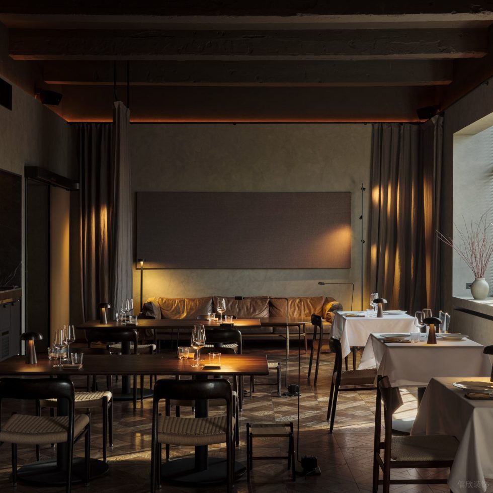 深圳市復(fù)古摩登風(fēng)西餐廳二樓用餐區(qū)裝修設(shè)計