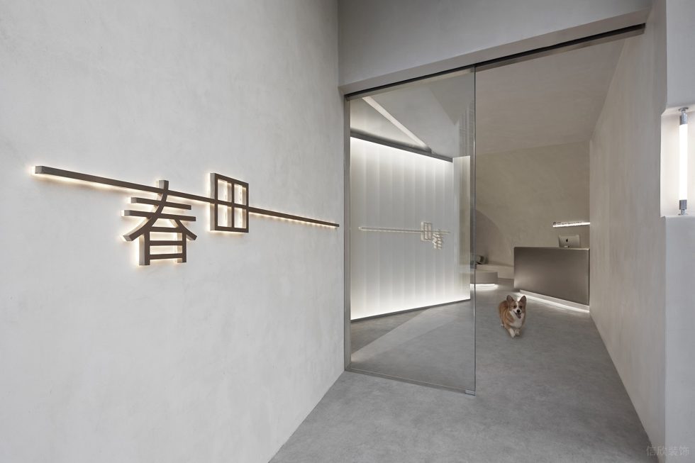 深圳市龍崗區(qū)龍崗中心城春田寵物醫(yī)院裝修設(shè)計(jì)-幾何形入戶