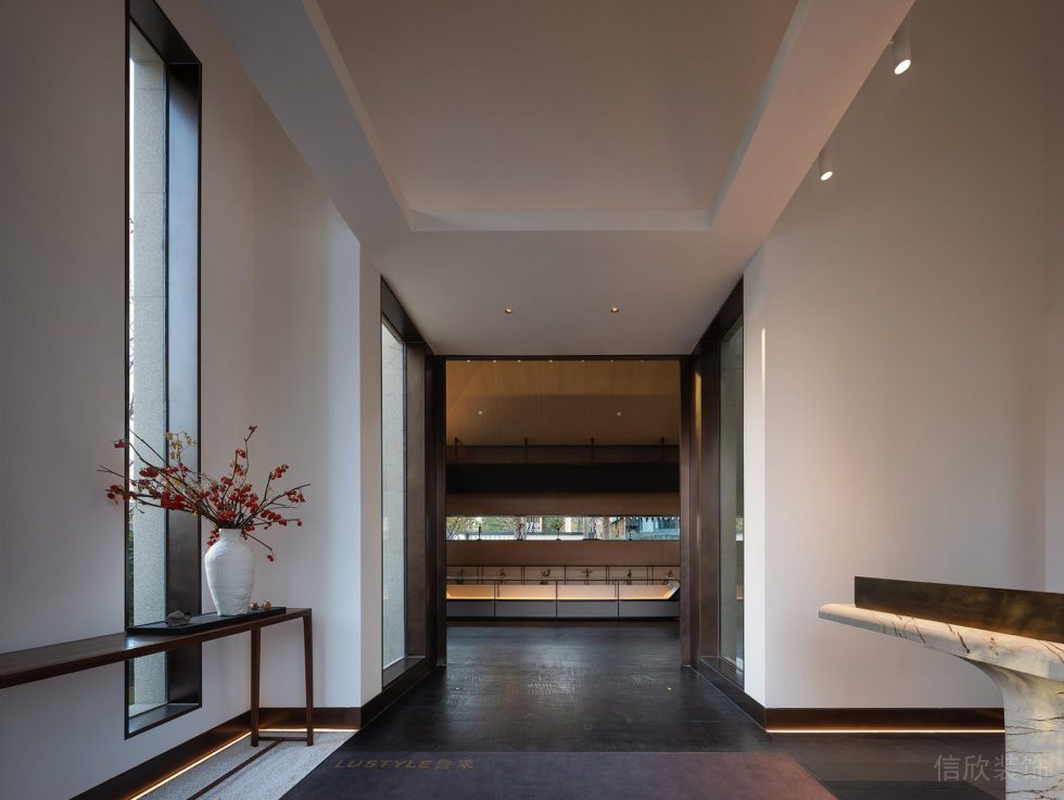 深圳市龍崗區(qū)新中式風格餐廳白色休閑過道裝修設計