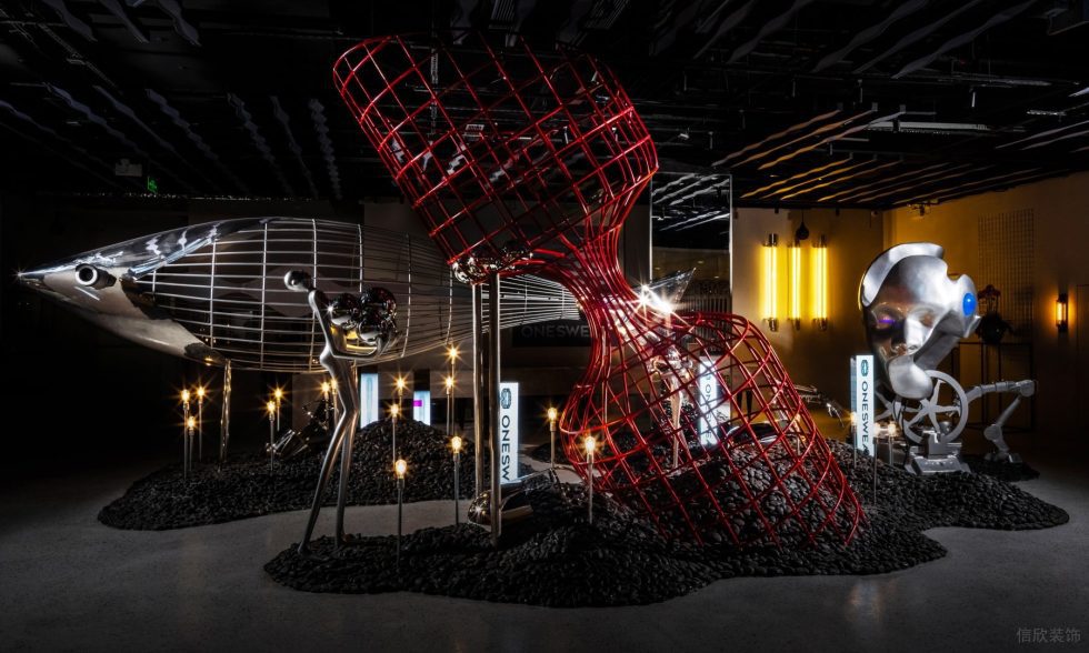 深圳市羅湖區(qū)蓮塘現(xiàn)代風(fēng)梵誓珠寶旗艦店裝修設(shè)計-鋼結(jié)構(gòu)藝術(shù)造型