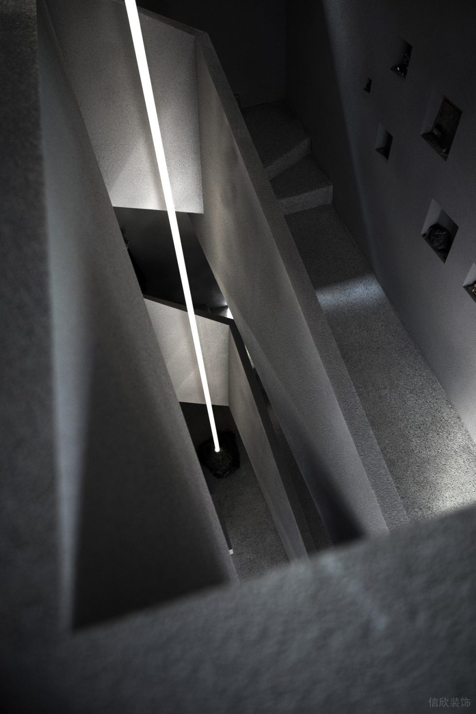 深圳市羅湖區(qū)蓮塘現(xiàn)代風(fēng)原創(chuàng)首飾品牌店·峻造匠人工坊裝修設(shè)計-灰色水泥肌理轉(zhuǎn)角樓梯 深圳市羅湖區(qū)蓮塘現(xiàn)代風(fēng)原創(chuàng)首飾品牌店·峻造匠人工坊裝修設(shè)計-灰色水泥肌理轉(zhuǎn)角樓梯