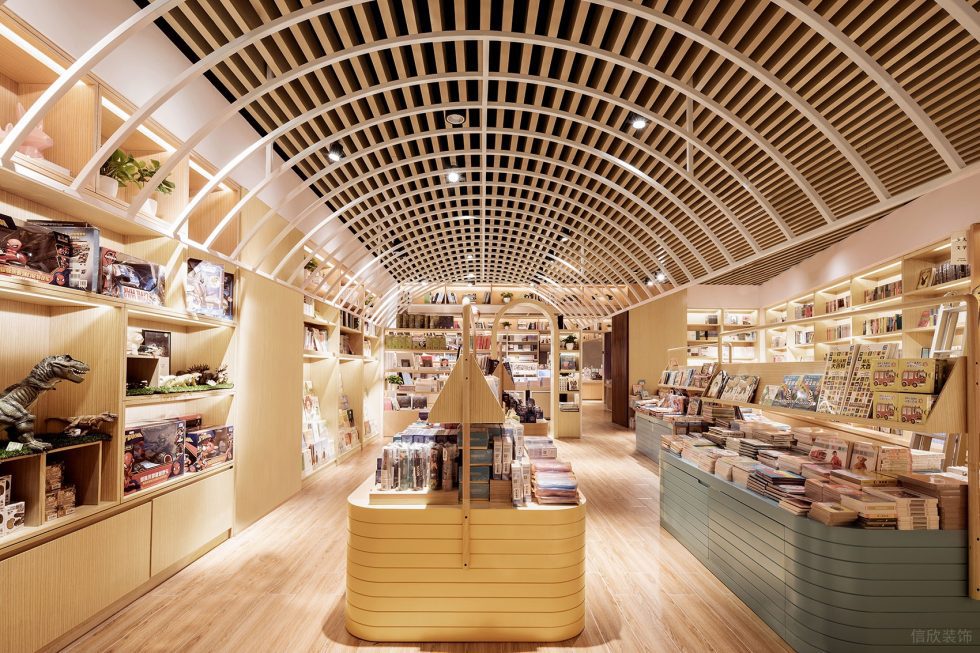 深圳市羅湖區(qū)銀湖現(xiàn)代風(fēng)原木風(fēng)木藝書(shū)店裝修設(shè)計(jì)-半圓弧格柵頂兒童圖書(shū)區(qū) 深圳市羅湖區(qū)銀湖現(xiàn)代風(fēng)原木風(fēng)木藝書(shū)店裝修設(shè)計(jì)-半圓弧格柵頂兒童圖書(shū)區(qū)