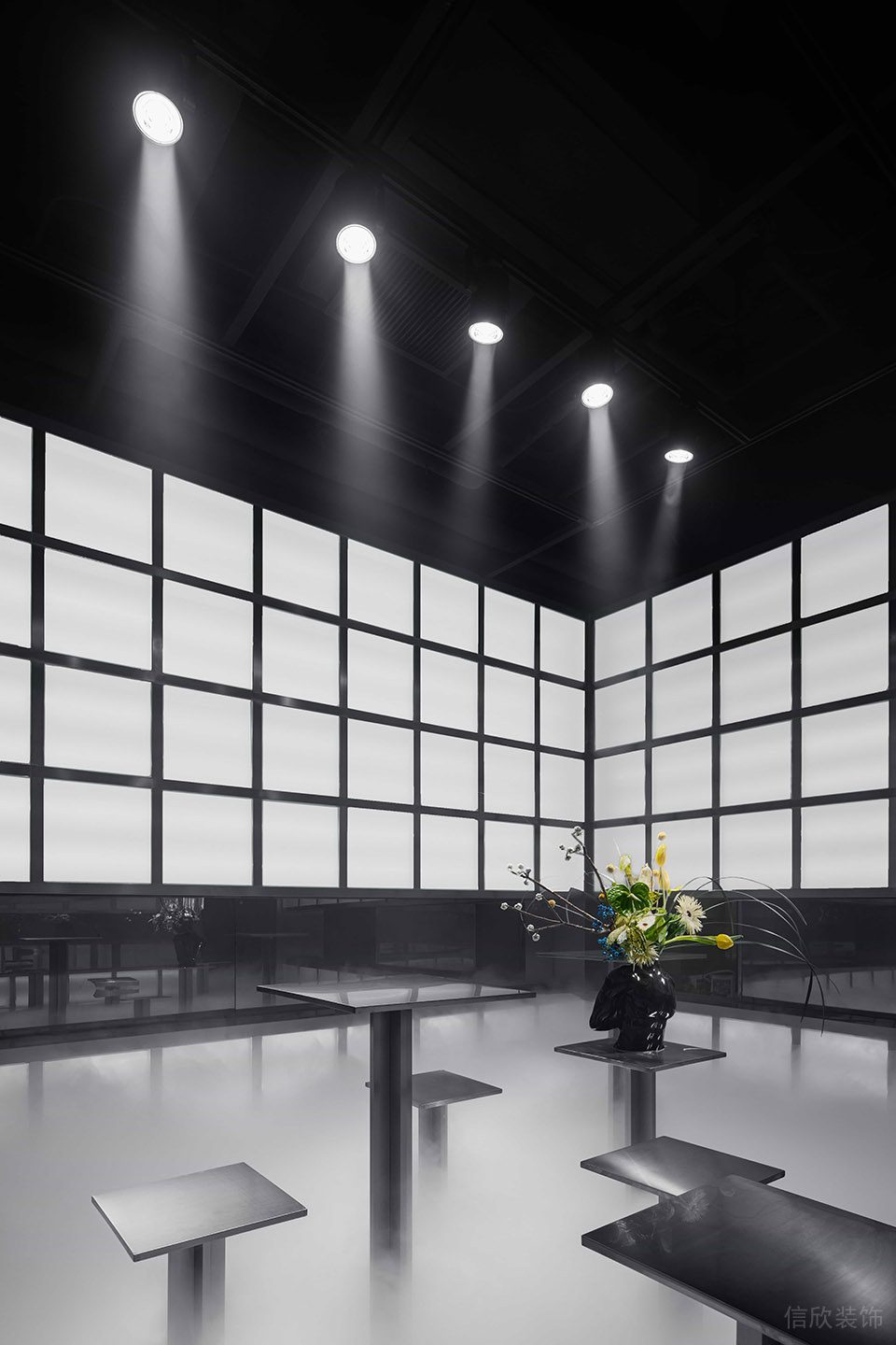 深圳市南山區(qū)南頭dresscode花卉概念店裝修設(shè)計(jì) 亞克力玻璃背景墻