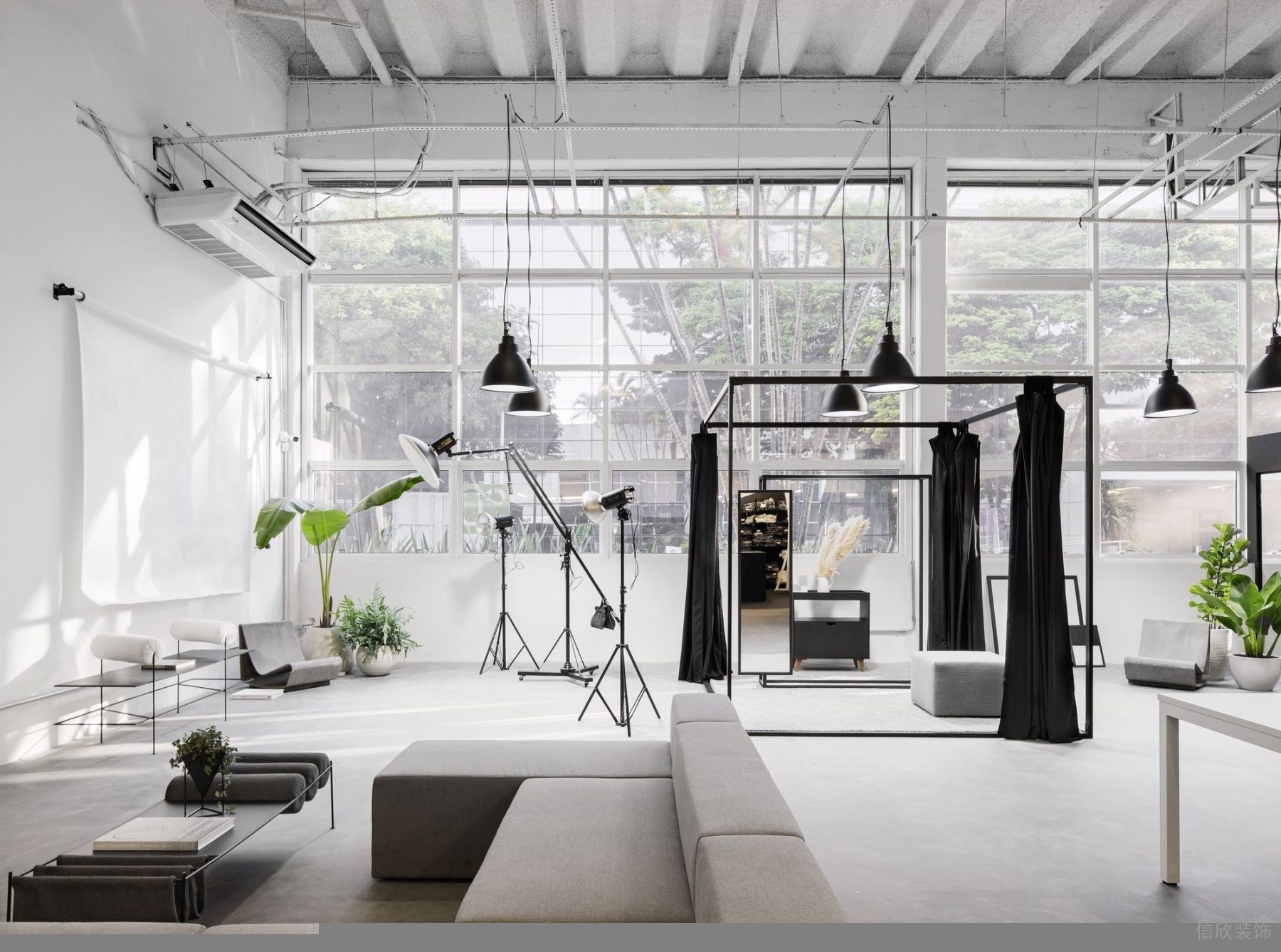 深圳市南山區(qū)西麗tcl國際e城公司簡約工業(yè)風(fēng)辦公室裝修方案 局部圖