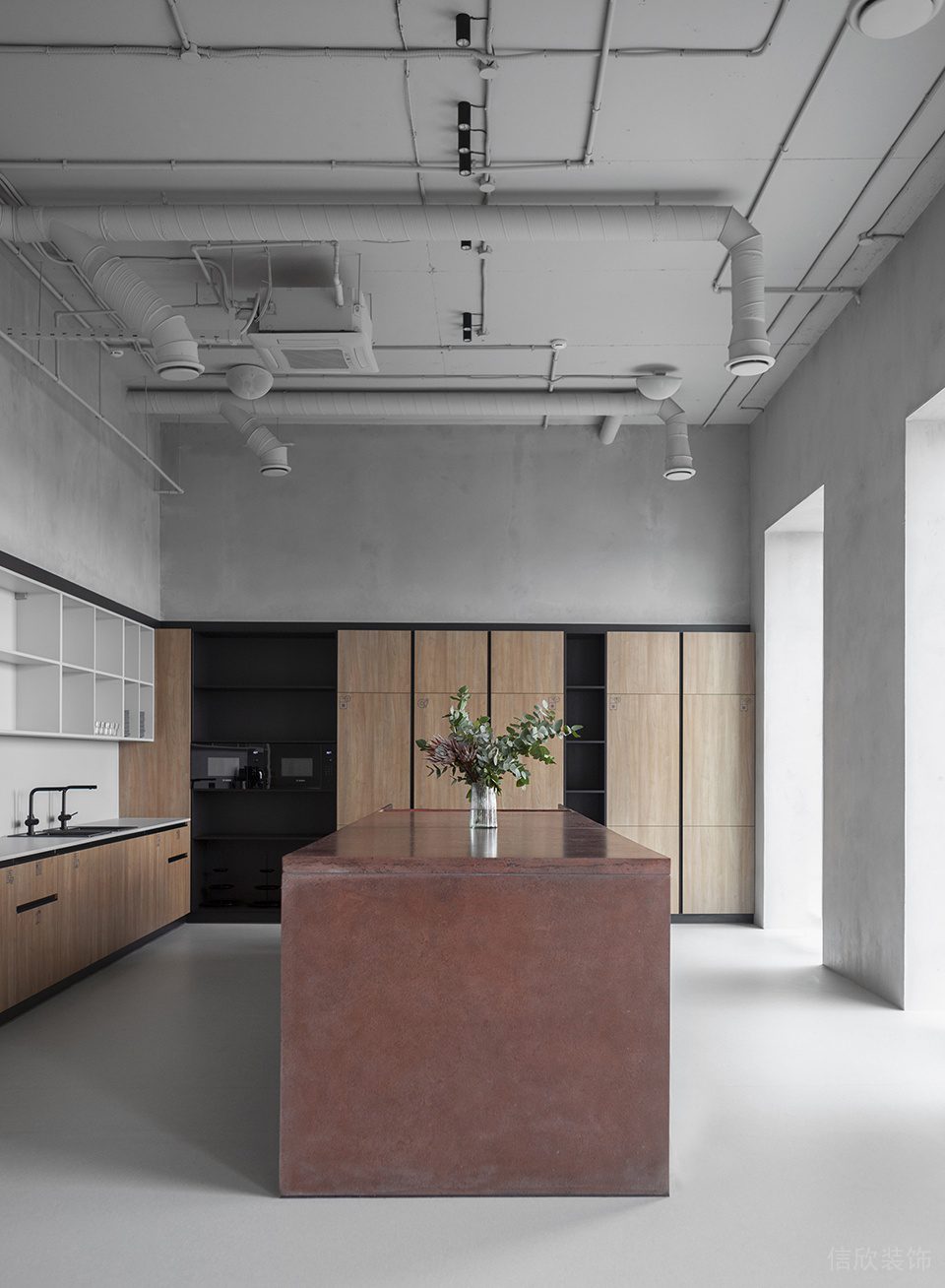 深圳市南山區(qū)訊美科技廣場(chǎng)現(xiàn)代工業(yè)風(fēng)辦公室裝修設(shè)計(jì)方案 茶水間