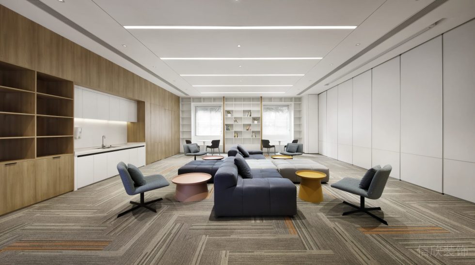 萬科濱海云中心現(xiàn)代混搭風辦公室裝修案例 大型茶水休息區(qū)