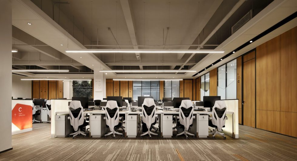 萬科濱海云中心現(xiàn)代混搭風辦公室裝修案例 公共辦公區(qū)