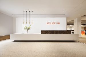 萬科濱海云中心現(xiàn)代混搭風辦公室裝修案例 前臺咨詢服務臺