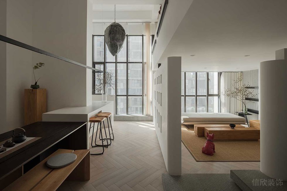 現(xiàn)代田園風(fēng)辦公室裝修設(shè)計 一層全景