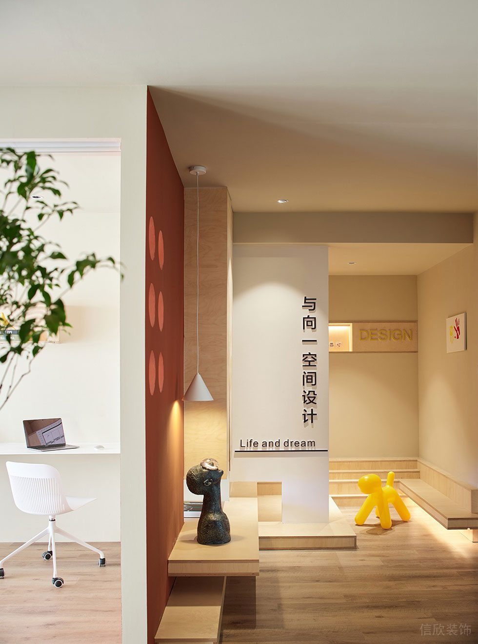 現(xiàn)代原木簡(jiǎn)約風(fēng)格辦公室裝修設(shè)計(jì)方案 玄關(guān)隔斷處