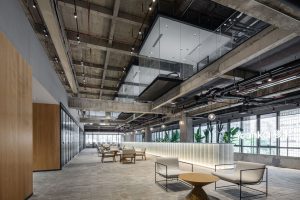 壹成環(huán)智中心工業(yè)風辦公室裝修設計案例 一層接待區(qū)