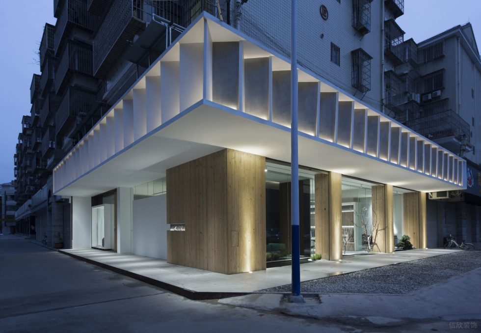 多元極簡風(fēng)辦公室裝修設(shè)計白木色外觀效果圖