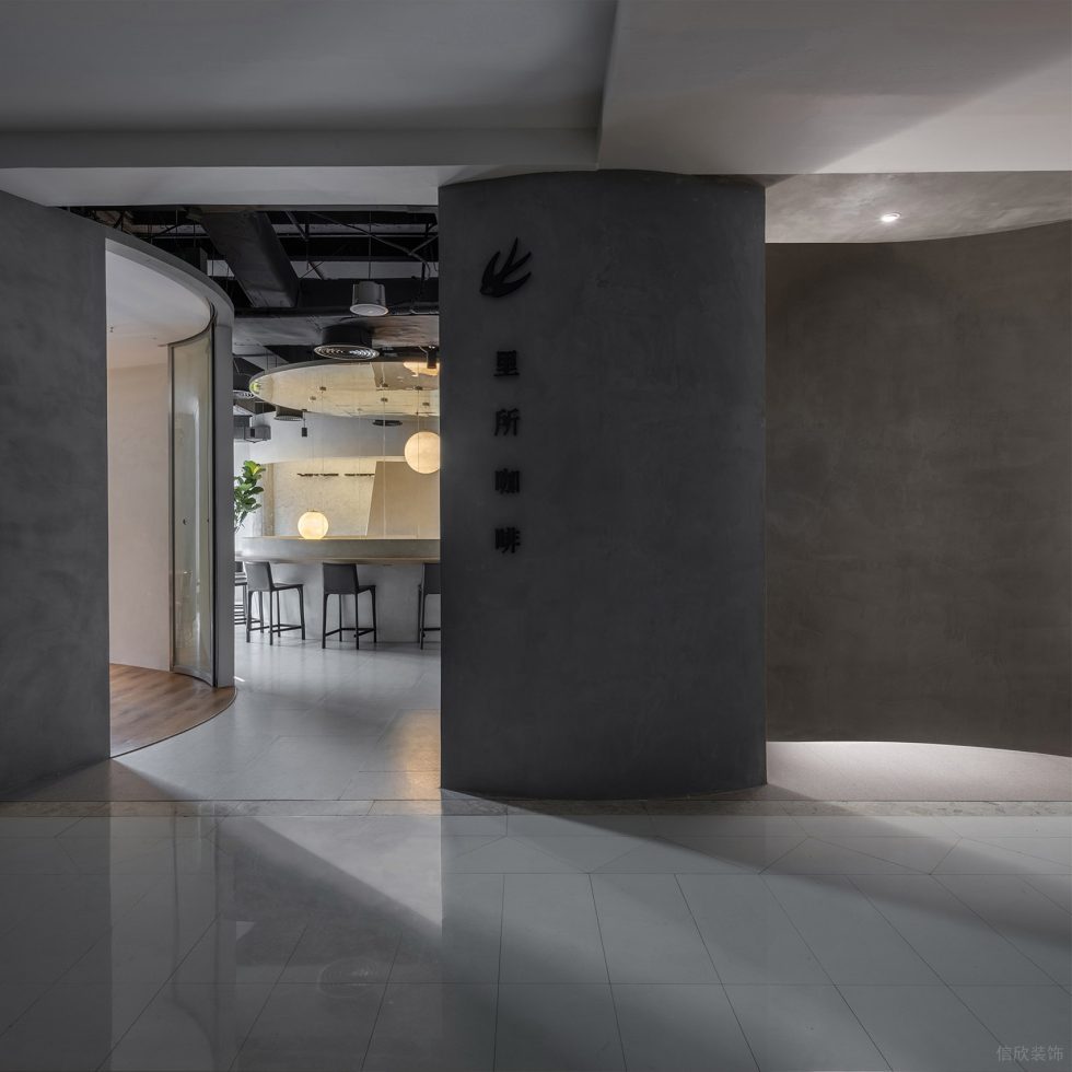 工業(yè)簡(jiǎn)約風(fēng)咖啡店過道卡座區(qū)微水泥設(shè)計(jì)圖