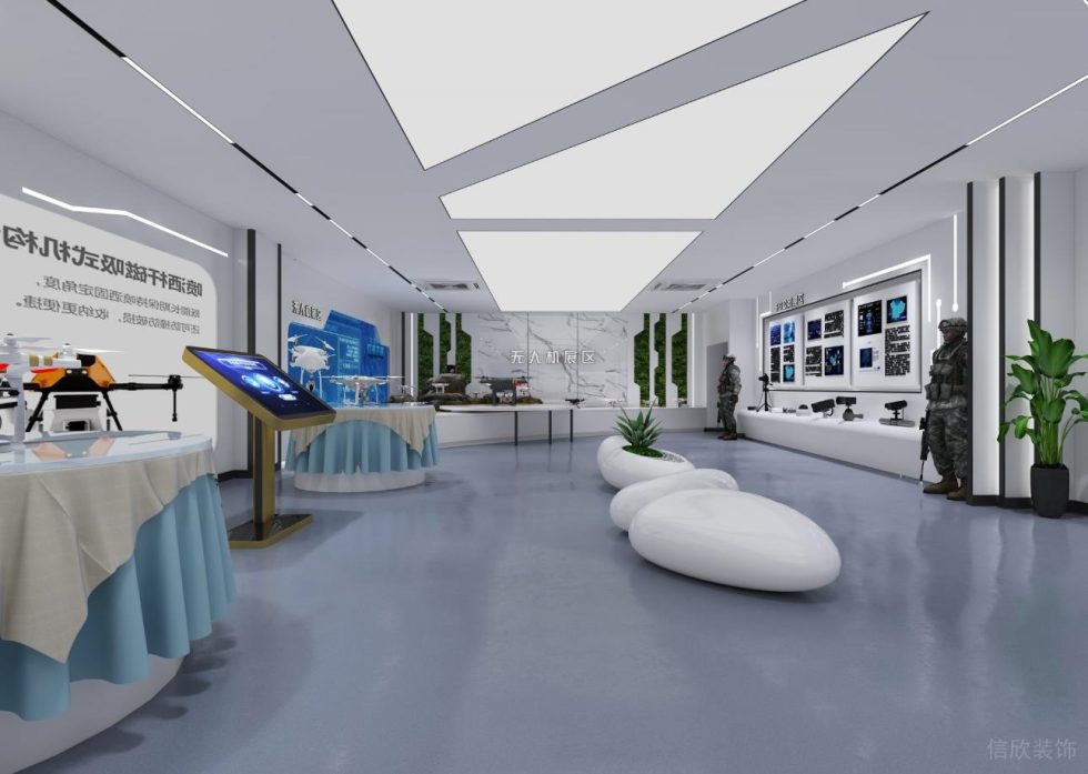 現(xiàn)代風格慧明捷科技公司展廳無人機展區(qū)裝修設計 現(xiàn)代風格慧明捷科技公司展廳無人機展區(qū)裝修設計