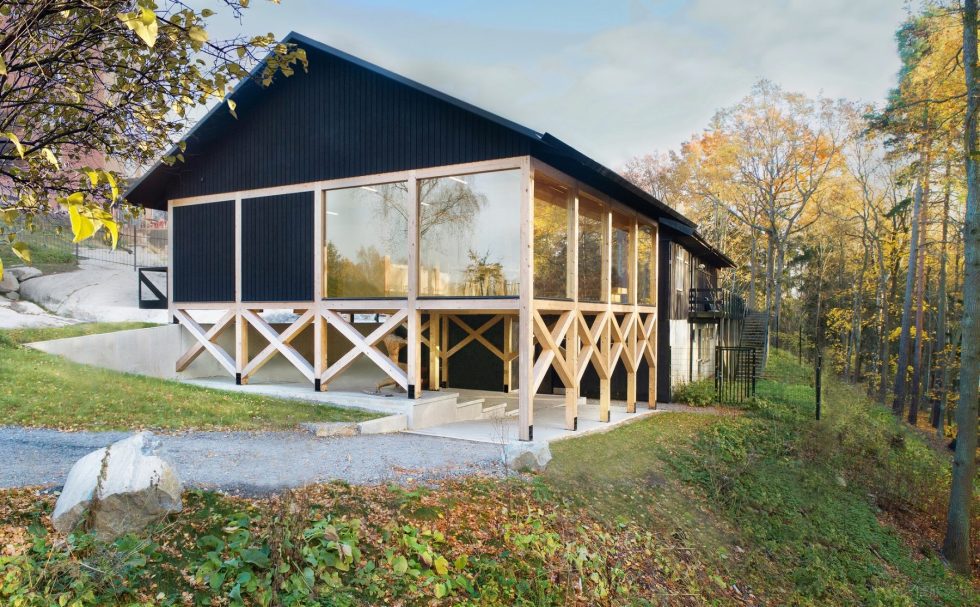 戶外全木結(jié)構(gòu)辦公室裝修設(shè)計(jì) 整體外觀圖