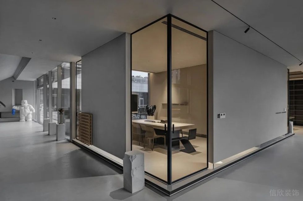 極簡黑白灰風格辦公室裝修案例過道灰色墻面 極簡黑白灰風格辦公室裝修案例過道灰色墻面