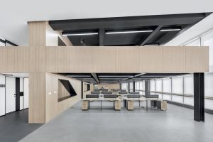 簡潔原木風(fēng)辦公室裝修設(shè)計原木色辦公廳效果圖