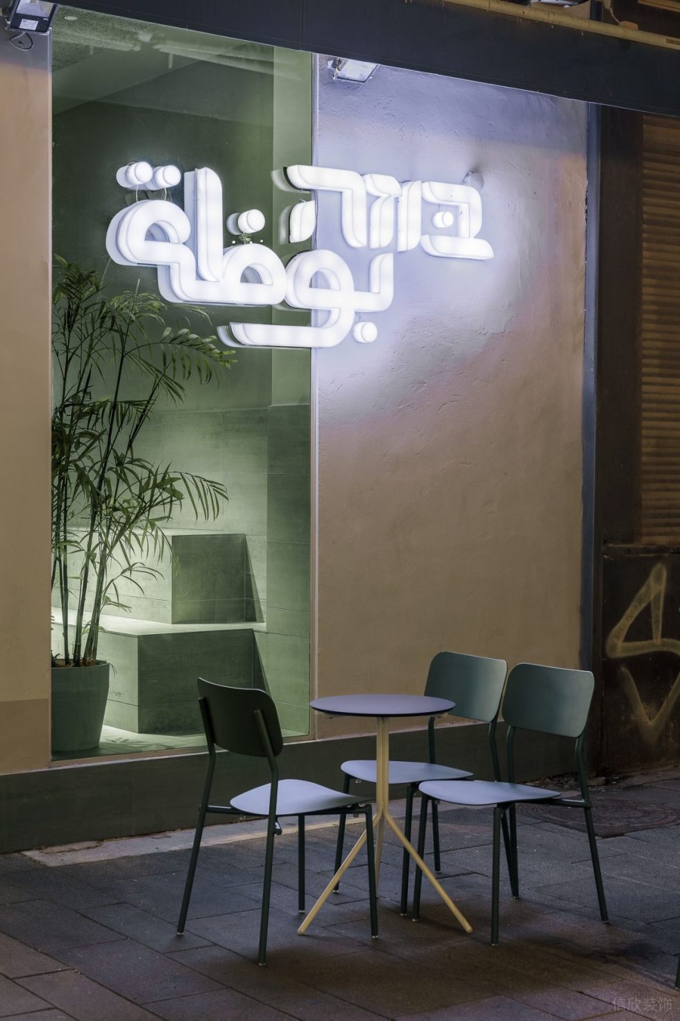 簡(jiǎn)約清新風(fēng)甜品店白光店名燈牌裝修設(shè)計(jì)