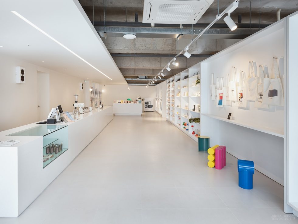 簡約清新工業(yè)風(fēng)藝術(shù)裝飾品店鋪裝修設(shè)計 白色大理石收銀臺