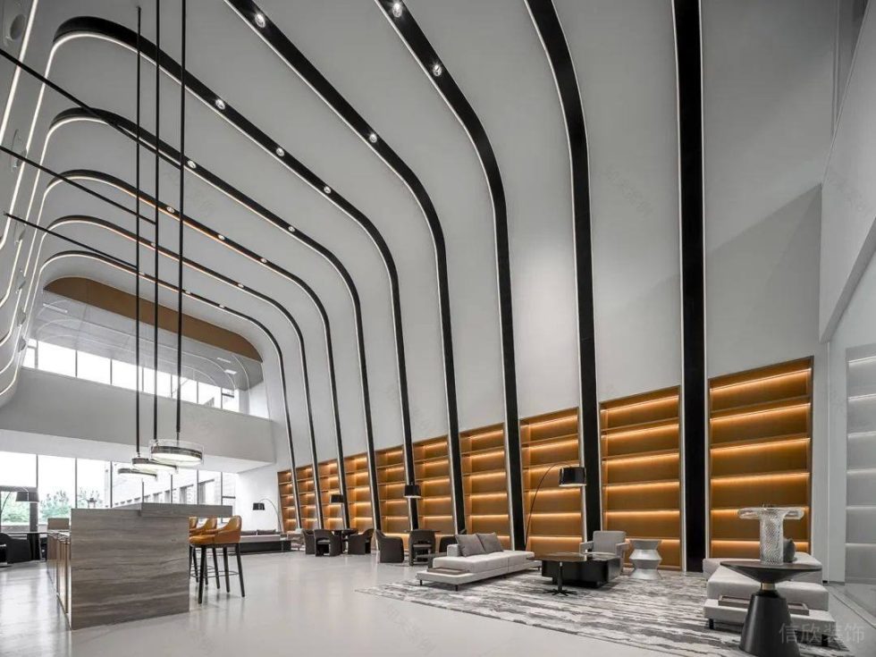 摩登現(xiàn)代風(fēng)辦公室裝修案例白色調(diào)休閑接待廳