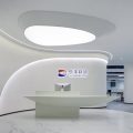 南山區(qū)科技園香港中文大學深圳產(chǎn)學白色主調(diào)寫字樓裝修設計方案 前臺服務區(qū)