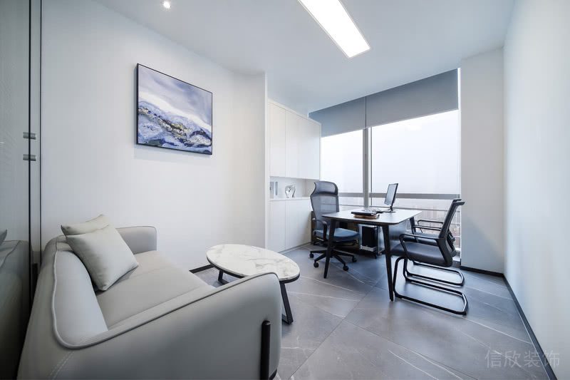 南山區(qū)科技園香港中文大學(xué)深圳產(chǎn)學(xué)白色主調(diào)公司裝修設(shè)計(jì)方案 辦公室 (2)