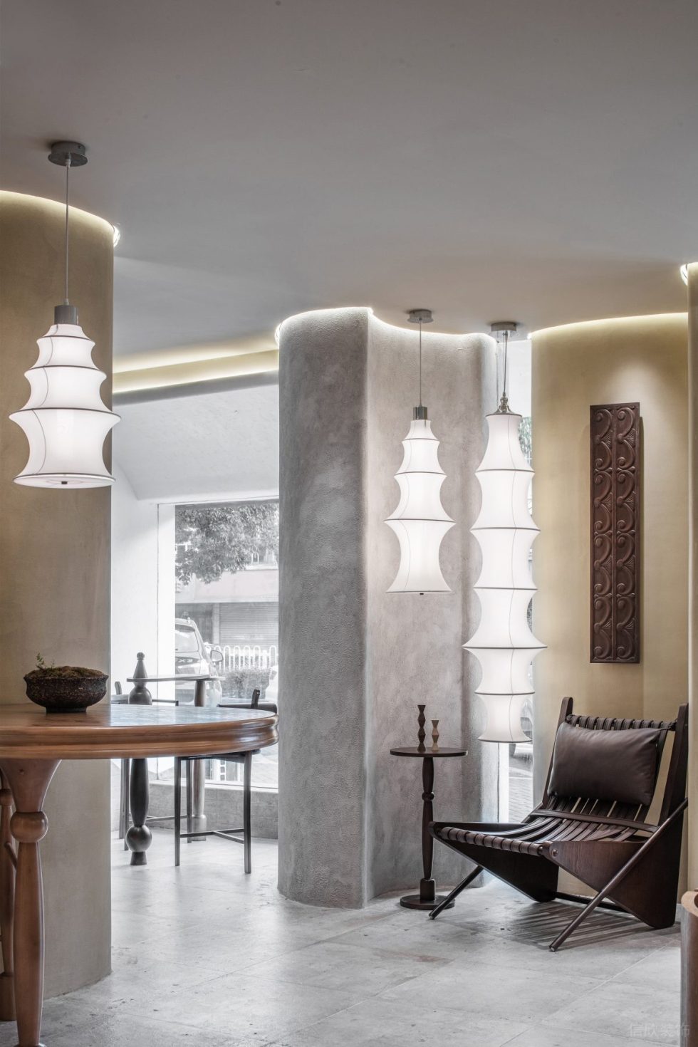 歐式清新飲品店懸空燈帶頂面設(shè)計圖