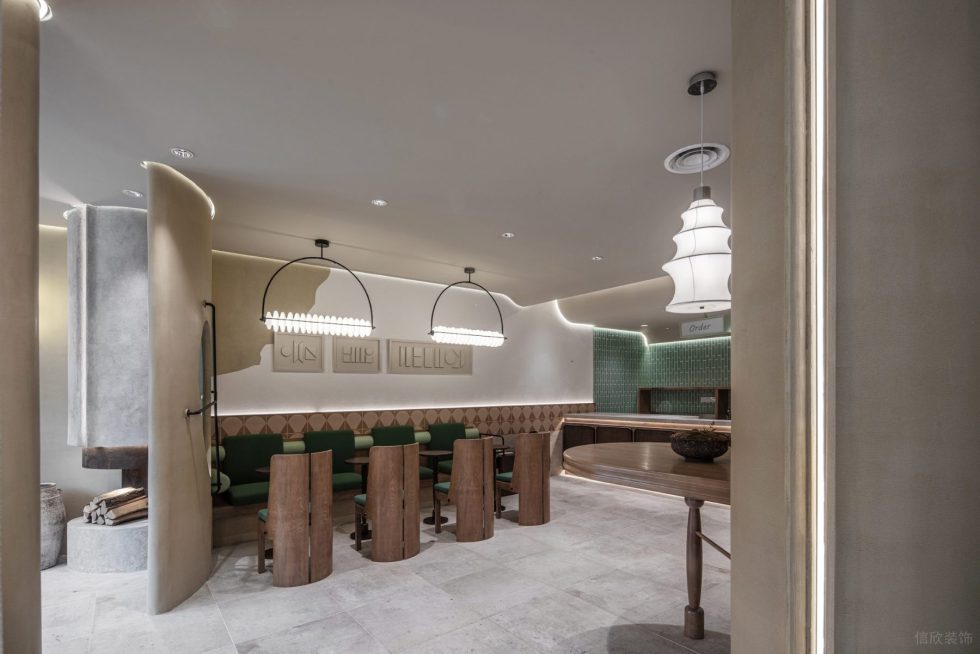 歐式清新飲品店原木座椅設(shè)計圖