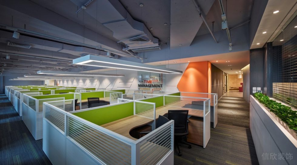 時(shí)尚簡約風(fēng)辦公室裝修設(shè)計(jì)辦公大廳矩形白色吊燈