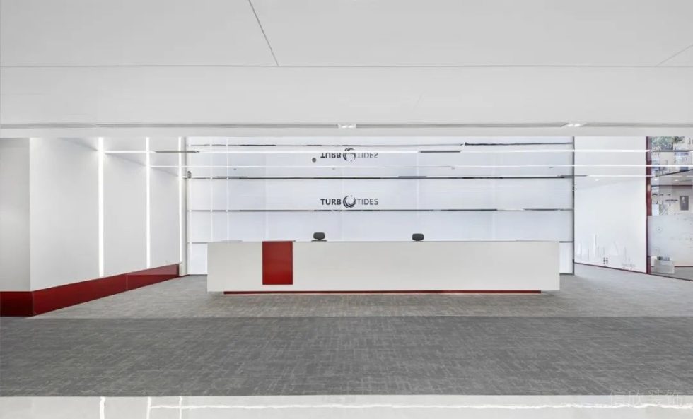 深圳南山區(qū)三航科技園西北工業(yè)大學(xué)現(xiàn)代極簡主義灰色主調(diào)辦公室裝修設(shè)計案例 前臺服務(wù)臺