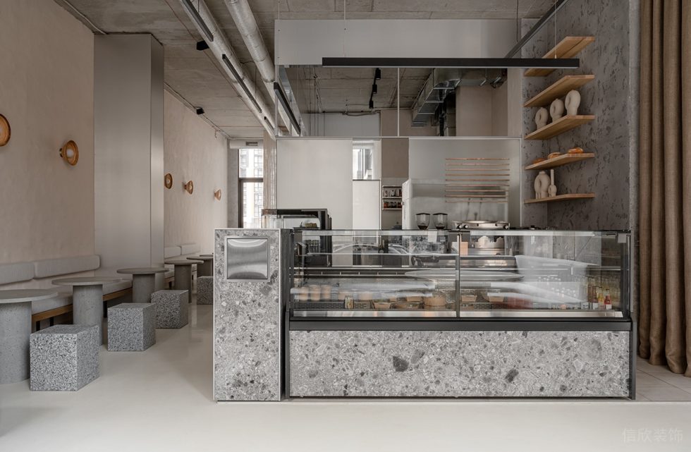 深圳市簡約侘寂風(fēng)甜品店前臺裝修設(shè)計(jì)