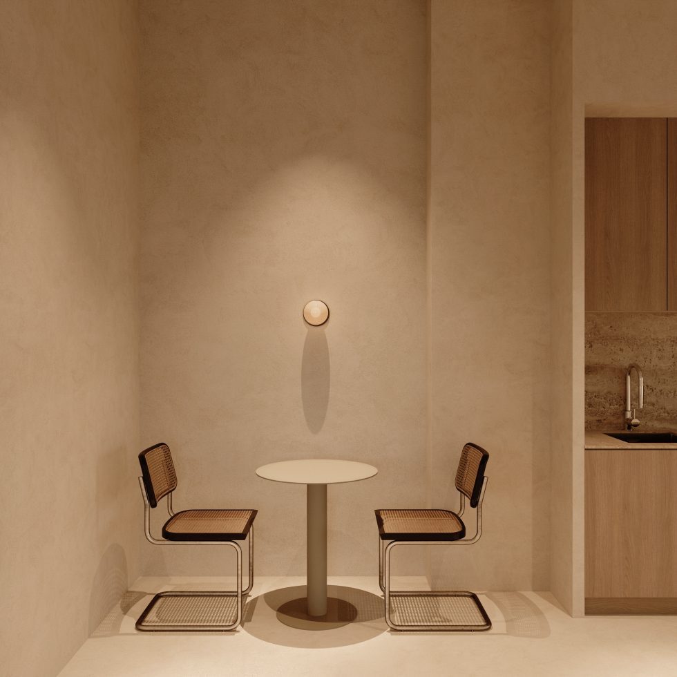 深圳市南山區(qū)眾冠時(shí)代廣場(chǎng)純凈北歐風(fēng)辦公室裝修設(shè)計(jì)方案 茶水間小圓桌