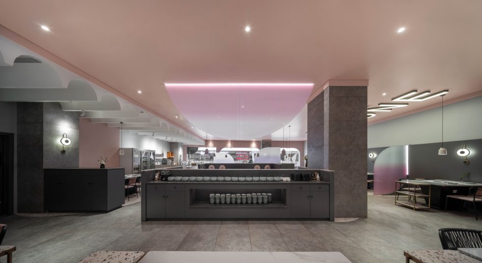 現(xiàn)代簡(jiǎn)約風(fēng)火鍋店深灰色調(diào)料臺(tái)設(shè)計(jì)圖