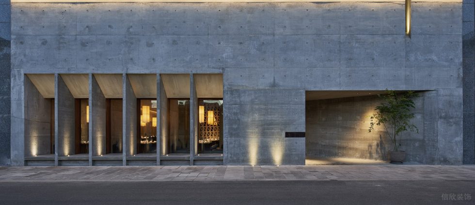 原始簡單素雅中餐廳入口門廳裝修設(shè)計