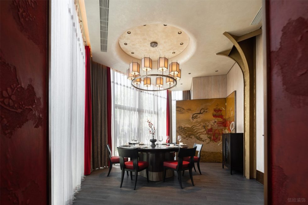 雅致高端中餐廳古風(fēng)包間裝修設(shè)計(jì)