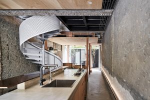 工業(yè)風(fēng)茶室不銹鋼旋轉(zhuǎn)樓梯設(shè)計(jì)效果圖