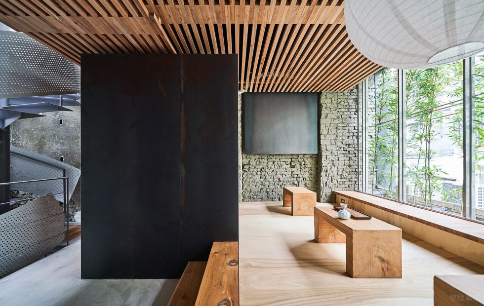 工業(yè)風茶室臨窗品茗區(qū)設計圖