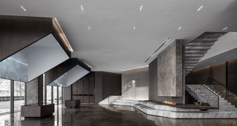 簡約低奢風(fēng)城市文化展廳裝修方案 一層展示大廳