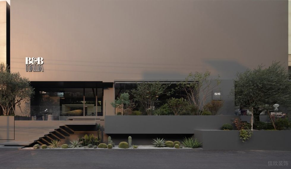 沙頭角現(xiàn)代簡約風(fēng)展廳裝修案例 立面外觀圖