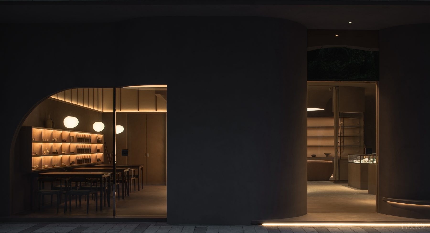 土黃簡(jiǎn)約色調(diào)收藏品展廳裝修設(shè)計(jì) 立面外觀圖