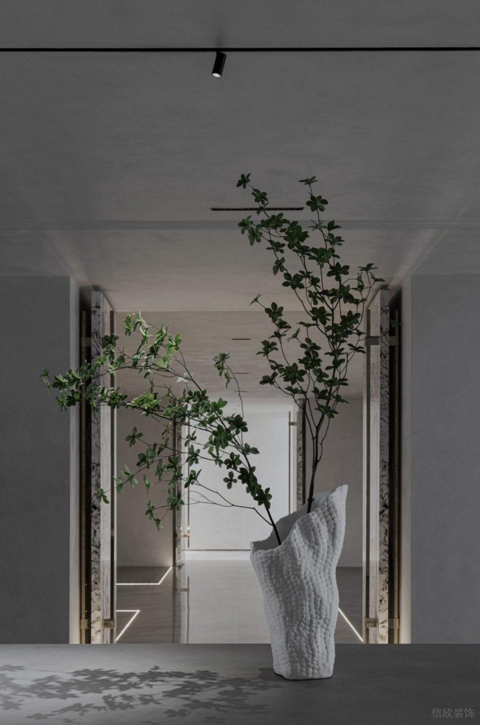 現(xiàn)代極簡美學(xué)體驗(yàn)館展廳設(shè)計(jì)方案 白色顆粒感藝術(shù)容器