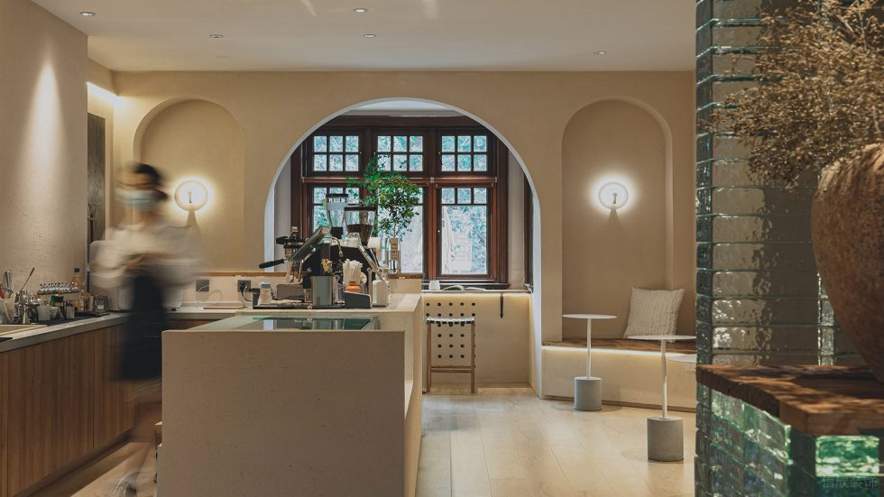 原木奶油風(fēng)咖啡廳精致操作臺設(shè)計(jì)示意圖