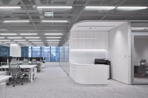 素色調(diào)現(xiàn)代簡約風(fēng)辦公室裝修設(shè)計(jì)黑白灰辦公大廳效果圖