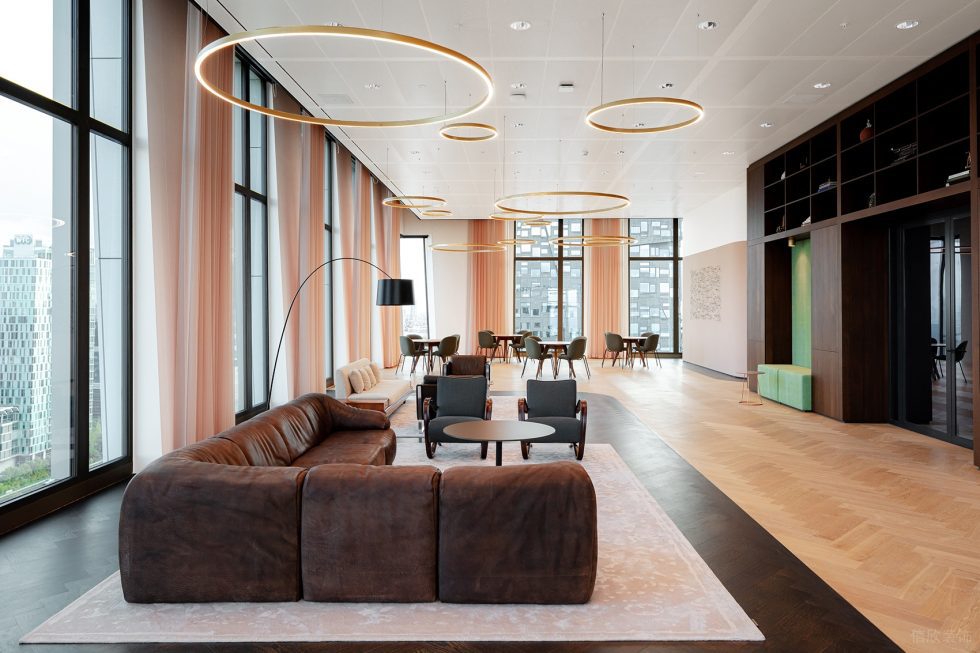 深暖色現(xiàn)代簡(jiǎn)約風(fēng)辦公室裝修設(shè)計(jì)暖色調(diào)休閑廳