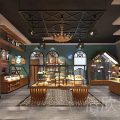 羅湖布心綠色面包店黑色天花吊頂裝修設(shè)計效果圖