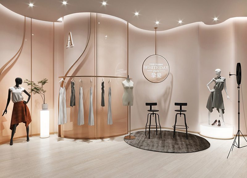 南山區(qū)西麗服裝帶貨粉色直播間裝修設(shè)計