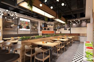 深圳寶安西鄉(xiāng)快餐店中間餐區(qū)裝修設(shè)計(jì)