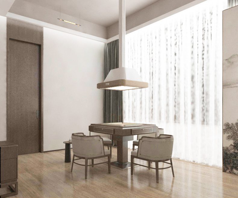 深圳寶安西鄉(xiāng)棋牌室透光窗簾裝修設(shè)計(jì)